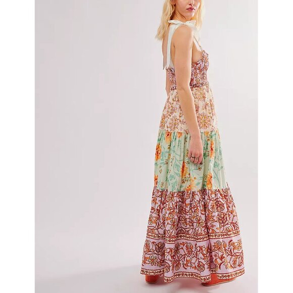 NWT FREE PEOPLE Bluebell Maxi Dress / Lilac Combo Size M - Picture 6 of 11